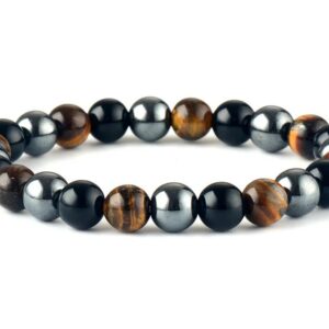 Tiger Eye - Black Onyx - Hematite Natural Stone Bracelet